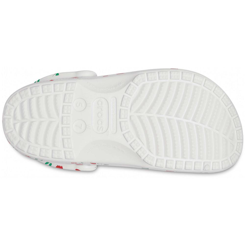 White/Cherry Women's Crocs Baya Seasonal Printed Clogs | NZ 0030RVDW